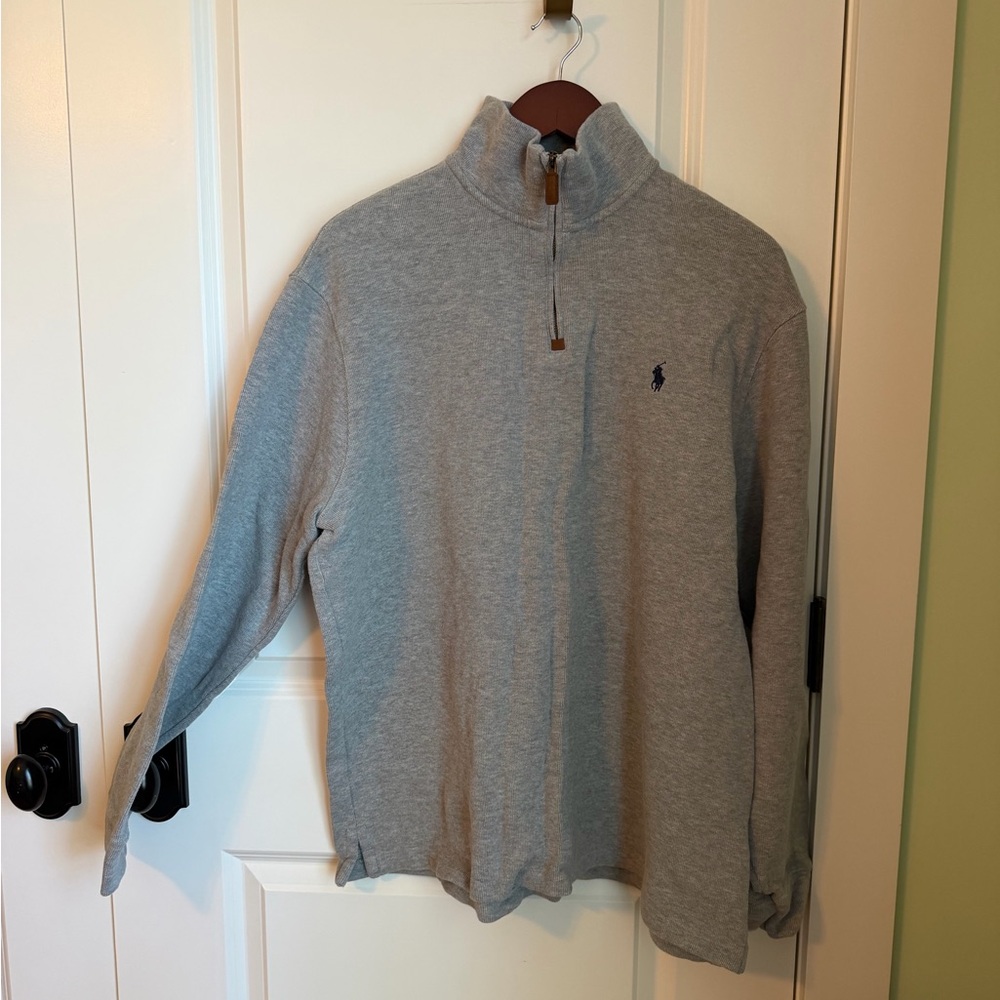 Ralph Lauren Men's Heather Gray Zip-Up Sweater
